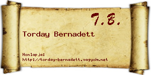Torday Bernadett névjegykártya